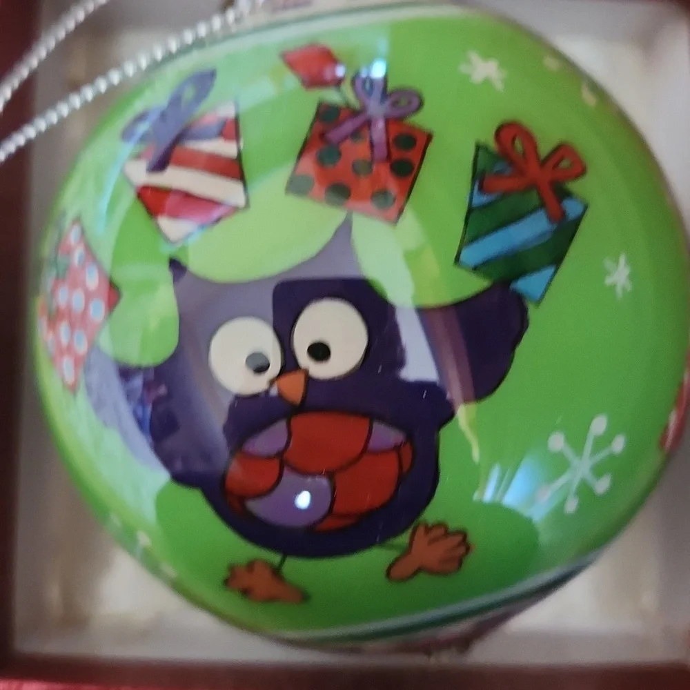 Pier 1 Li Bien Green Owl 2014 Christmas Ornament